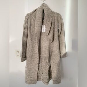 Autumn Cashmere 100% Cashmere Long Duster Cardigan Cable knit NWT
